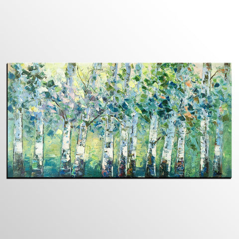 Spring Tree Painting, Original Painting, Custom Extra Large Painting, Oil Painting for Dining Room-HomePaintingDecor