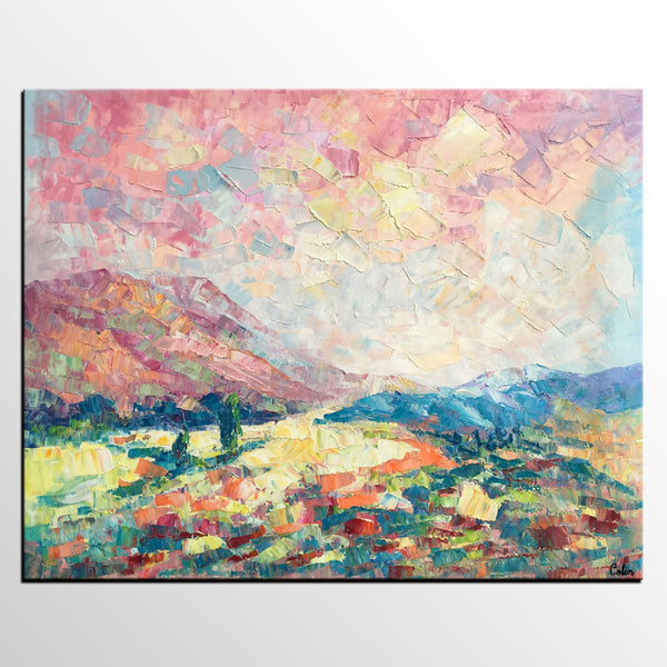 Heavy Texture Artwork, Autumn Mountain Painting, Canvas Painting, Custom Landscape Oil Painting-HomePaintingDecor