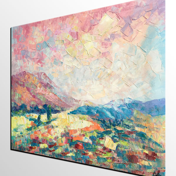 Heavy Texture Artwork, Autumn Mountain Painting, Canvas Painting, Custom Landscape Oil Painting-HomePaintingDecor