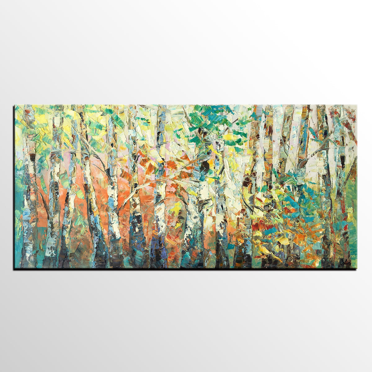 Autumn Tree Painting, Original Oil Paintings for Sale, Custom Landscape Painting on Canvas, Buy Paintings Online-HomePaintingDecor