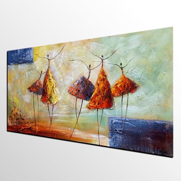 Ballet Dancer Painting, Dancing Painting, Heavy Texture Painting, Custom Large Painting for Sale, Paintings for Bedroom, Buy Wall Art Online-HomePaintingDecor