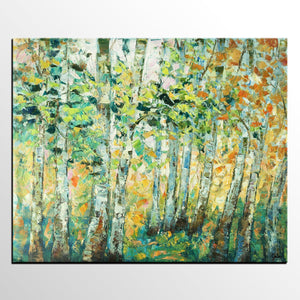 Landscape Painting, Autumn Tree Painting, Original Wall Art, Custom Large Canvas Art, Original Artwork, Canvas Oil Painting-HomePaintingDecor