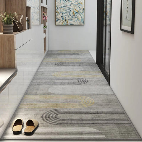 Modern Long Hallway Runners, Stain-resistant Non Slip Kitchen Runner Rugs, Washable Entryway Runner Rugs, Long Hallway Runners, Extra Long Narrow Runner Rugs, Entrance Hallway Grey Runners-HomePaintingDecor