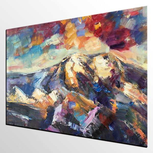 Mountain Landscape Painting, Custom Abstract Oil Paintings, Large Landscape Oil Painting, Large Painting for Sale-HomePaintingDecor