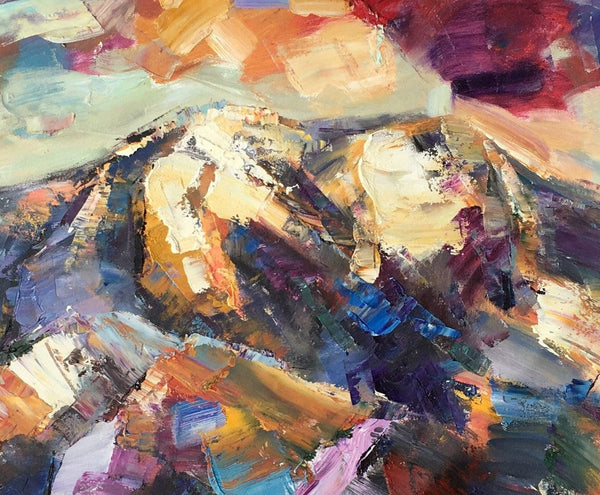 Mountain Landscape Painting, Custom Abstract Oil Paintings, Large Landscape Oil Painting, Large Painting for Sale-HomePaintingDecor