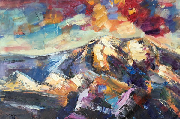 Mountain Landscape Painting, Custom Abstract Oil Paintings, Large Landscape Oil Painting, Large Painting for Sale-HomePaintingDecor