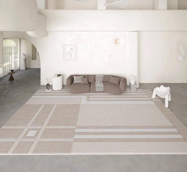 Geometric Modern Rug Placement Ideas for Living Room, Contemporary Area Rugs for Dining Room, Modern Rug Ideas for Bedroom-HomePaintingDecor