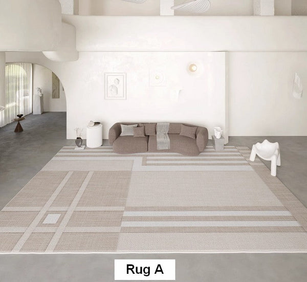 Geometric Modern Rug Placement Ideas for Living Room, Contemporary Area Rugs for Dining Room, Modern Rug Ideas for Bedroom-HomePaintingDecor