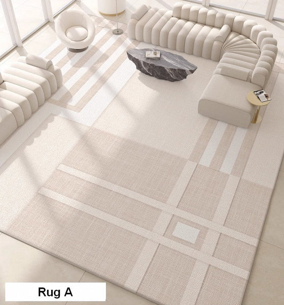 Geometric Modern Rug Placement Ideas for Living Room, Contemporary Area Rugs for Dining Room, Modern Rug Ideas for Bedroom-HomePaintingDecor