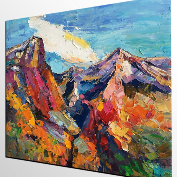 Abstract Art Landscape, Canvas Wall Art Paintings, Mountain Landscape Painting, Custom Landscape Oil Painting-HomePaintingDecor