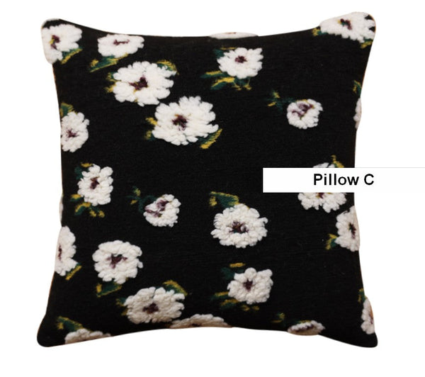 Contemporary Modern Sofa Pillows, Square Modern Throw Pillows for Couch, Flower Decorative Pillow Covers, Decorative Pillows for Bedroom-HomePaintingDecor