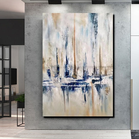 Large Wall Art for Living Room, Acrylic Canvas Paintings, Abstract Sail Boat Painting, Modern Wall Art Paintings, Contemporary Painting-HomePaintingDecor