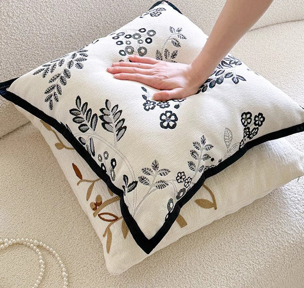 Square Decorative Pillow Covers, Decorative Pillows for Couch, Farmhouse Decorative Pillows for Sofa, Spring Swallow Decorative Pillows for Bedroom-HomePaintingDecor