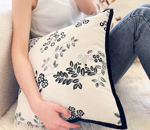 Square Decorative Pillow Covers, Decorative Pillows for Couch, Farmhouse Decorative Pillows for Sofa, Spring Swallow Decorative Pillows for Bedroom-HomePaintingDecor