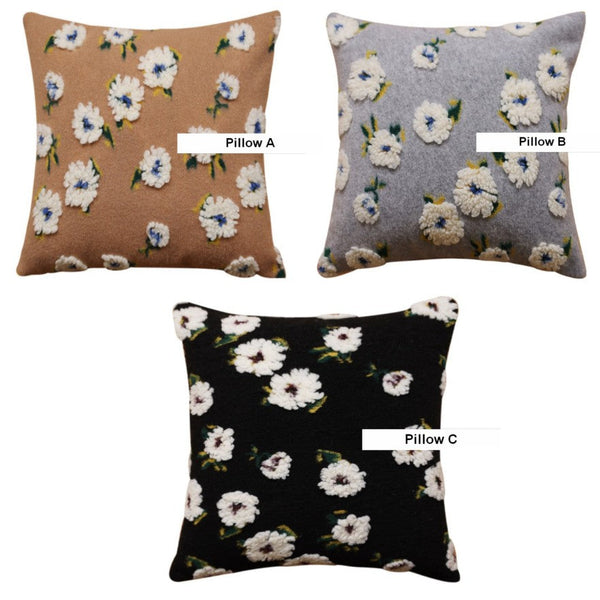 Contemporary Modern Sofa Pillows, Square Modern Throw Pillows for Couch, Flower Decorative Pillow Covers, Decorative Pillows for Bedroom-HomePaintingDecor