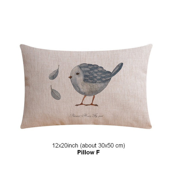 Love Birds Throw Pillows for Couch, Simple Decorative Pillow Covers, Decorative Sofa Pillows for Children's Room, Singing Birds Decorative Throw Pillows-HomePaintingDecor