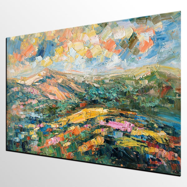 Landscape Oil Painting, Abstract Autumn Mountain Painting, Canvas Painting for Sale-HomePaintingDecor