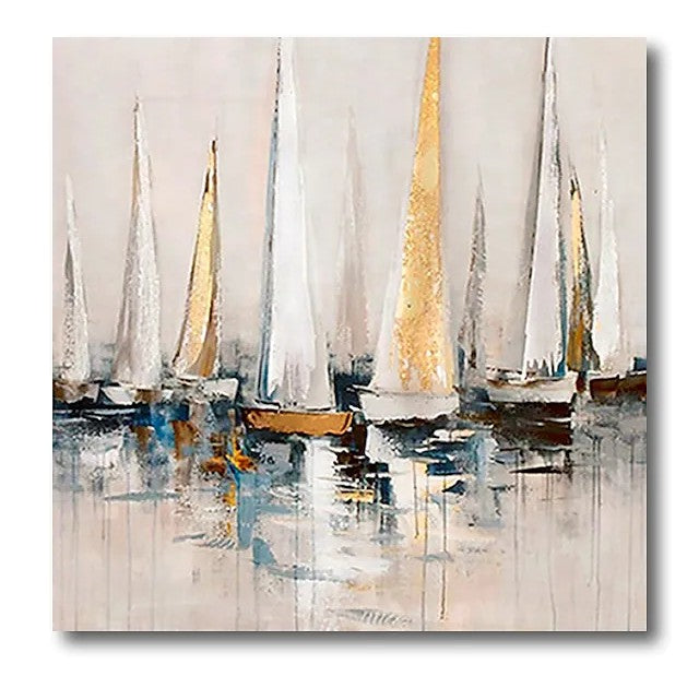 Sail Boat Paintings, Modern Acrylic Canvas Painting, Acrylic Painting on Canvas, Simple Painting Ideas for Dining Room, Oversized Canvas Painting for Sale-HomePaintingDecor