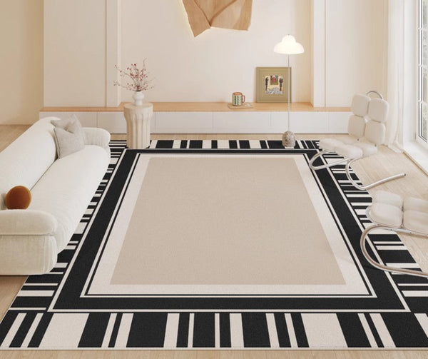 Modern Rugs for Living Room, Simple Contemporary Modern Rugs, Abstract Contemporary Rugs Next to Bed, Modern Rugs for Dining Room-HomePaintingDecor