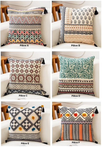 Geometric Modern Pillows, Decorative Throw Pillows for Living Room, Bohemian Decorative Sofa Pillows, Oriental Square Pillows for Couch-HomePaintingDecor