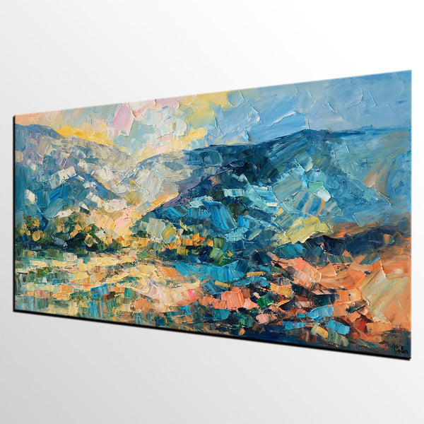 Canvas Art, Wall Art, Original Artwork, Original Art, Custom Canvas Painting, Mountain Landscape Art-HomePaintingDecor