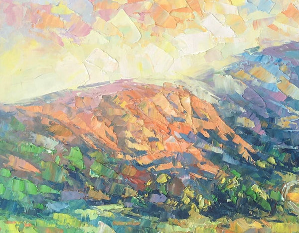 Mountain Landscape Painting, Spring Mountain Painting, Custom Canvas Painting for Sale, Original Paintings for Sale, Oil Painting on Canvas-HomePaintingDecor