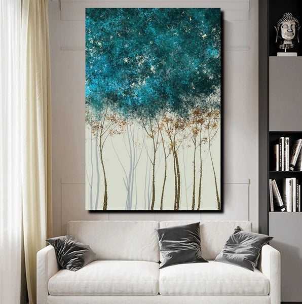 Dining Room Wall Art Ideas, Buy Canvas Art Online, Tree Paintings, Simple Modern Art, Simple Abstract Art, Large Acrylic Painting on Canvas-HomePaintingDecor