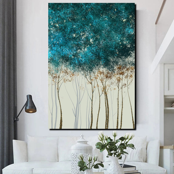 Dining Room Wall Art Ideas, Buy Canvas Art Online, Tree Paintings, Simple Modern Art, Simple Abstract Art, Large Acrylic Painting on Canvas-HomePaintingDecor