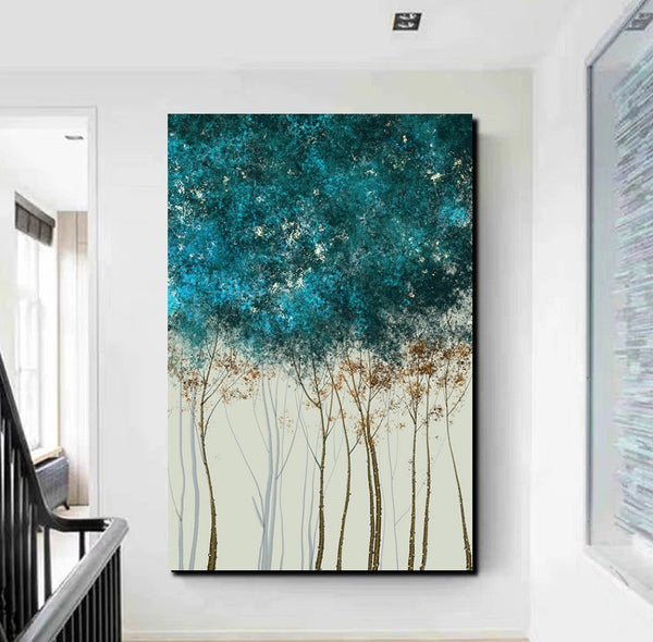 Dining Room Wall Art Ideas, Buy Canvas Art Online, Tree Paintings, Simple Modern Art, Simple Abstract Art, Large Acrylic Painting on Canvas-HomePaintingDecor