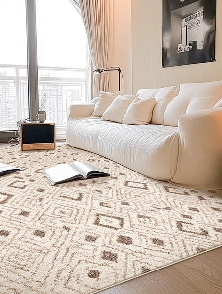 Geometric Modern Rugs for Dining Room, Contemporary Area Rugs for Bedroom, Dining Room Floor Carpets, Mid Century Modern Living Room Rugs-HomePaintingDecor