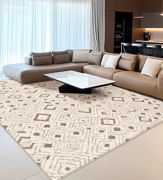 Geometric Modern Rugs for Dining Room, Contemporary Area Rugs for Bedroom, Dining Room Floor Carpets, Mid Century Modern Living Room Rugs-HomePaintingDecor