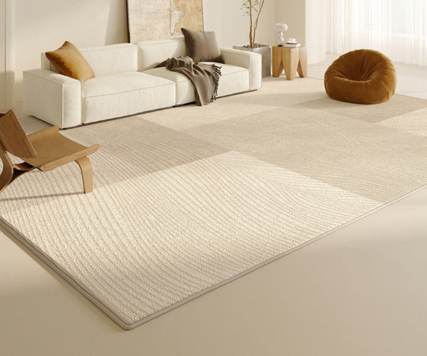 Bedroom Modern Rugs, Large Modern Rugs for Living Room, Dining Room Geometric Modern Rugs, Cream Color Contemporary Modern Rugs for Office-HomePaintingDecor