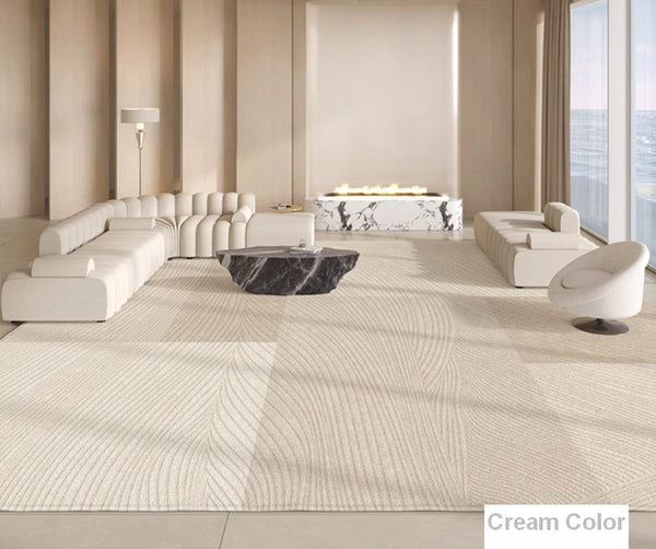 Bedroom Modern Rugs, Large Modern Rugs for Living Room, Dining Room Geometric Modern Rugs, Cream Color Contemporary Modern Rugs for Office-HomePaintingDecor