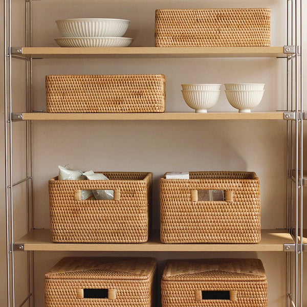 Storage Baskets for Toys, Rectangular Storage Basket for Shelves, Storage Basket with Lid, Storage Baskets for Bathroom, Storage Baskets for Clothes-HomePaintingDecor