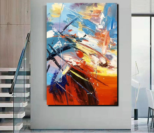 Acrylic Canvas Paintings, Large Painting on Canvas, Living Room Modern Paintings, Modern Abstract Painting for Office-HomePaintingDecor