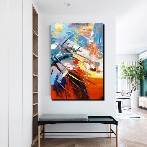 Acrylic Canvas Paintings, Large Painting on Canvas, Living Room Modern Paintings, Modern Abstract Painting for Office-HomePaintingDecor