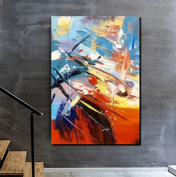 Acrylic Canvas Paintings, Large Painting on Canvas, Living Room Modern Paintings, Modern Abstract Painting for Office-HomePaintingDecor