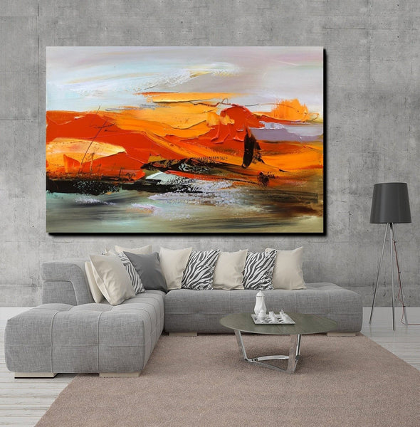 Large Painting for Living Room, Acrylic Paintings on Canvas, Large Paintings Behind Sofa, Heavy Texture Painting, Buy Paintings Online-HomePaintingDecor