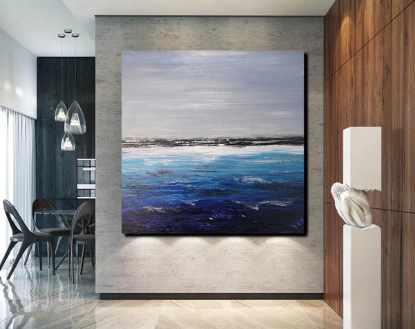 Large Paintings for Dining Room, Bedroom Wall Painting, Original Landscape Paintings, Simple Acrylic Paintings, Seascape Canvas Paintings-HomePaintingDecor