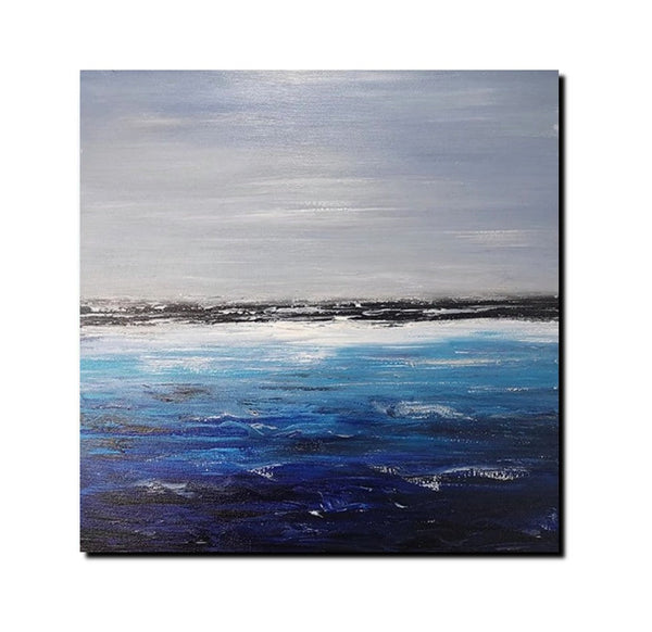 Large Paintings for Dining Room, Bedroom Wall Painting, Original Landscape Paintings, Simple Acrylic Paintings, Seascape Canvas Paintings-HomePaintingDecor