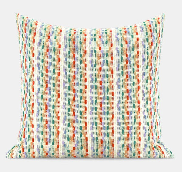 Multicolor Square Modern Throw Pillows for Couch, Colorful Contemporary Modern Sofa Pillows, Simple Decorative Throw Pillows, Large Throw Pillow for Interior Design-HomePaintingDecor