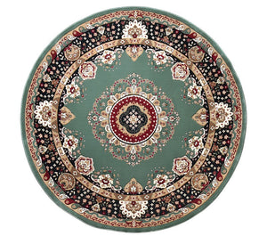 Large Modern Rugs under Piano, Royal Round Rugs in Living Room, Luxury Green Round Rugs under Coffee Table, Large Floor Carpets in Bedroom-HomePaintingDecor