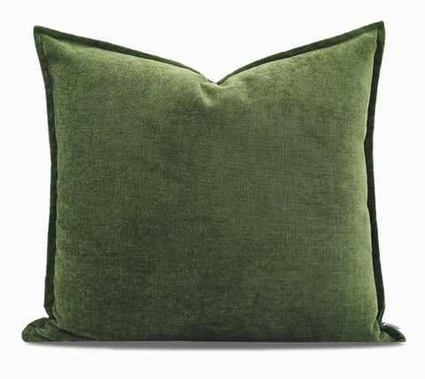 Large Throw Pillow for Interior Design, Simple Decorative Throw Pillows, Large Green Square Modern Throw Pillows for Couch, Contemporary Modern Sofa Pillows-HomePaintingDecor