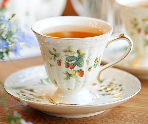 Beautiful British Tea Cups, Elegant Bone China Porcelain Tea Cup Set, Traditional English Tea Cups and Saucers, Unique Ceramic Coffee Cups-HomePaintingDecor