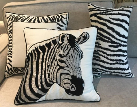 Chenille Zebra Pillow Cover, Decorative Throw Pillow, Modern Sofa Pillows, Decorative Pillows for Car-HomePaintingDecor