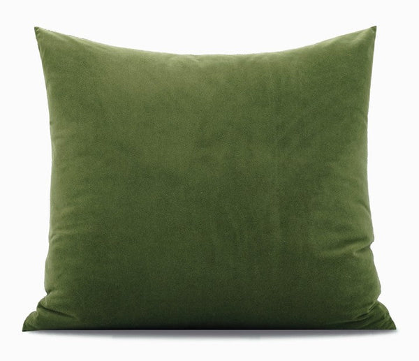 Contemporary Modern Sofa Pillows, Green Leaves Square Modern Throw Pillows for Couch, Simple Decorative Throw Pillows, Large Throw Pillow for Interior Design-HomePaintingDecor