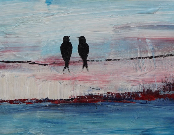 Love Birds Art, Acrylic Painting, Bedroom Decor, Original Painting, Painting Abstract, Large Wall Decor, Modern Painting, Canvas Painting-HomePaintingDecor