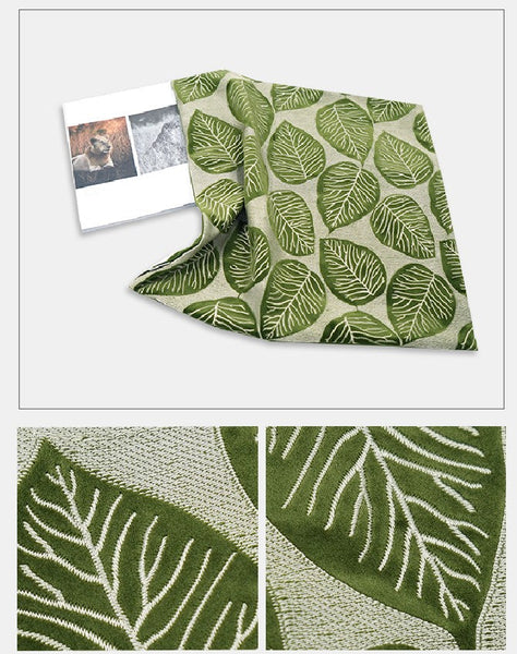 Contemporary Modern Sofa Pillows, Green Leaves Square Modern Throw Pillows for Couch, Simple Decorative Throw Pillows, Large Throw Pillow for Interior Design-HomePaintingDecor