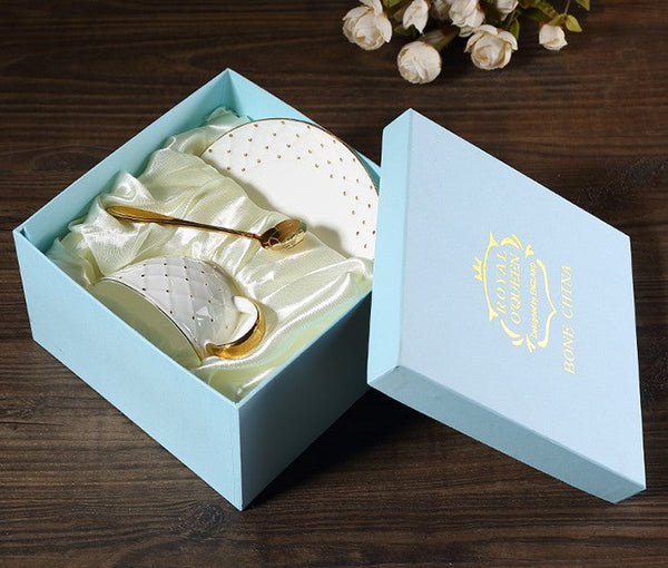 Unique Tea Cups and Saucers in Gift Box as Birthday Gift, Elegant