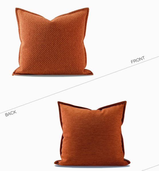 Orange Square Modern Throw Pillows for Couch, Large Contemporary Modern Sofa Pillows, Simple Decorative Throw Pillows, Large Throw Pillow for Interior Design-HomePaintingDecor